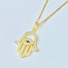 Load image into Gallery viewer, Jessy Hamsa and Evil Eye Necklace