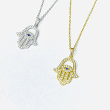 Load image into Gallery viewer, Jessy Hamsa and Evil Eye Necklace