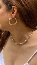 Load image into Gallery viewer, Pearl and Puffed Mariner link Necklace