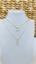 Load image into Gallery viewer, Double lock and dog tag necklace