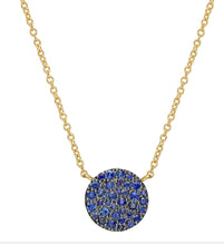 Load image into Gallery viewer, Sapphire Pave Disc Necklace