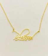 Blessed script Necklace