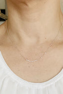 Curb Tiny CZ Bar Necklace